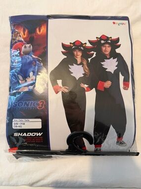 Sonic3 Shadow Disguise Onesie Costume Adult- size S/M
